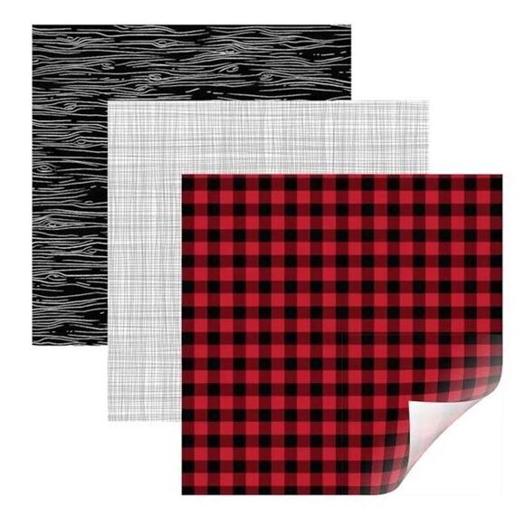 Cricut‎ Patterned Iron-On Sampler Rustic Lodge Lumberjack 3 Sheets 12 x17 NEW - Picture 2 of 3